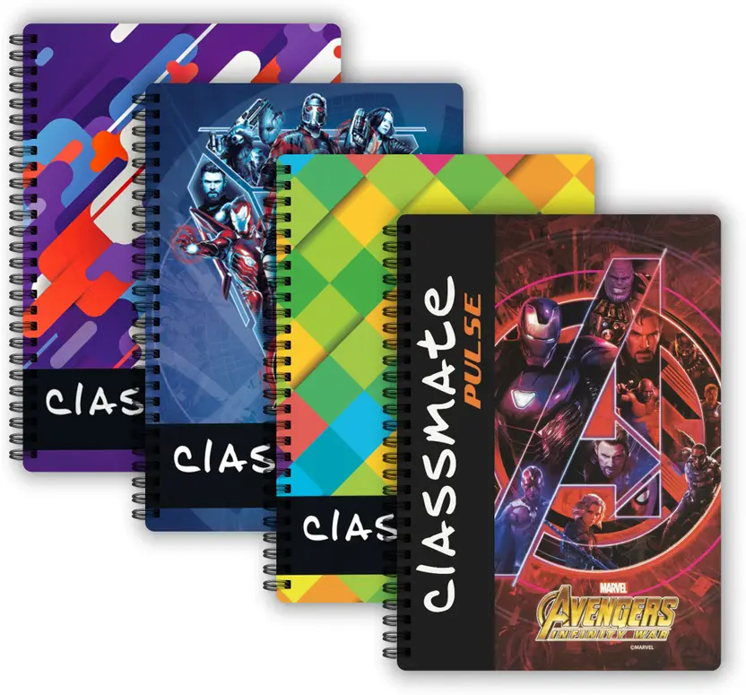Classmate Pulse 1 Subject (240 X 180 mm) Spiral B5 Notebook Unruled 180 Pages  (Multicolor, Pack of 4)