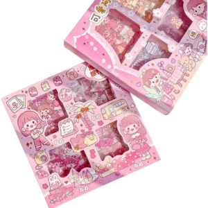 shreeji market 18 cm Cute Theme Kawaii Stickers -100 Sheets Cute Washi Stickers for Project Self Adhesive Sticker  (Pack of 100)