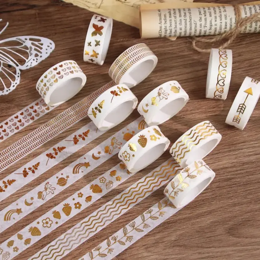 triple paper Single Sided Washi Tape DIY Design for Kids, Best for Journal, Art & Craft Handheld Printed Masking Tape (Manual)  (Set of 5, Multicolor)